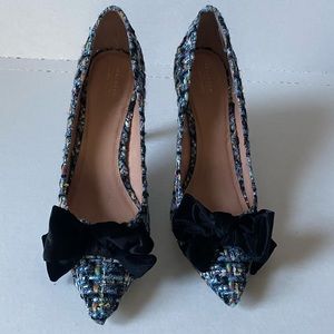 Halogen x Atlantic Pacific Blue Tweed Pumps Sz 12